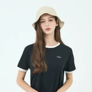 【GIORDANO 佐丹奴】女裝撞色圓領短袖上衣(09 黑色)