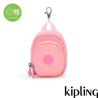 【KIPLING官方旗艦館】『首爾包』珊瑚粉後揹包吊飾-MINI SEOUL