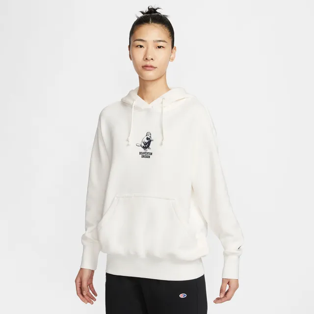 【NIKE 耐吉】長袖上衣 女款 帽T 運動 AS W NSW PHNX FLC PO HD OS GCE 米白 HV1743-133
