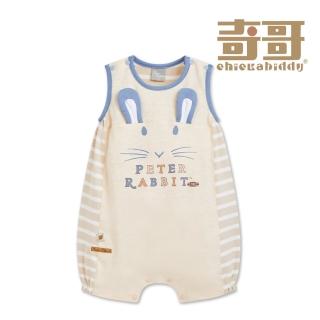 【奇哥】比得兔 男童裝 森林比得立體兔耳側開背心兔裝/連身衣(6-18個月)