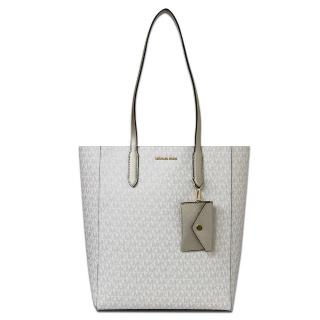 【Michael Kors】VINCENT系列 大款 PVC皮革 二合一 托特包 / 手提包 / 肩揹包(字母白)