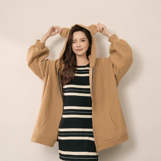 【MYDRESS】活潑耳朵造型連帽外套