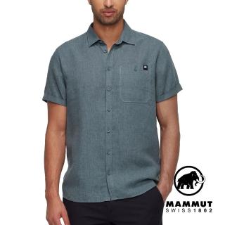 【Mammut 長毛象官方直營】Alvra Summer Shirt 透氣吸濕排汗短袖襯衫 男款 地層灰藍 #1015-01580
