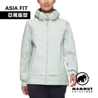 【Mammut 長毛象官方直營】Ducan Guide HS Hooded Jkt AF 輕量防水連帽外套 女款 鼠尾草銀綠 #1010-31940
