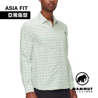 【Mammut 長毛象官方直營】Lenni LS Shirt AF 機能長袖格紋襯衫 男款 鼠尾草銀綠/地層灰藍 #1015-01650