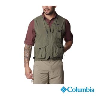 【Columbia 哥倫比亞】男款-防曬UPF50快排背心-軍綠(UAE51850AG/JS)