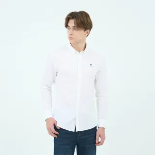 【GIORDANO 佐丹奴】男裝彈力牛津紡襯衫 Blue Classics系列(01 標誌白)