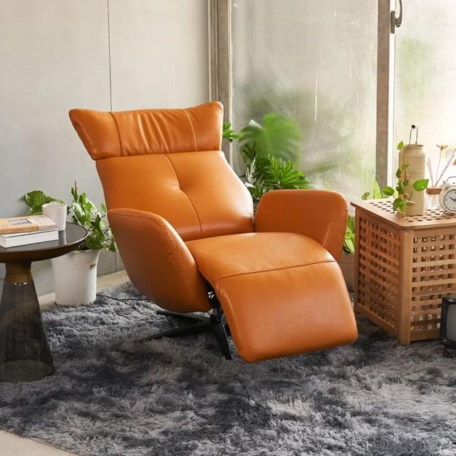 【橙家居·家具】/預購/尼莫電動沙發橘黃色款TSA-107(預購品 皮沙發 USB沙發 單人電動沙發)
