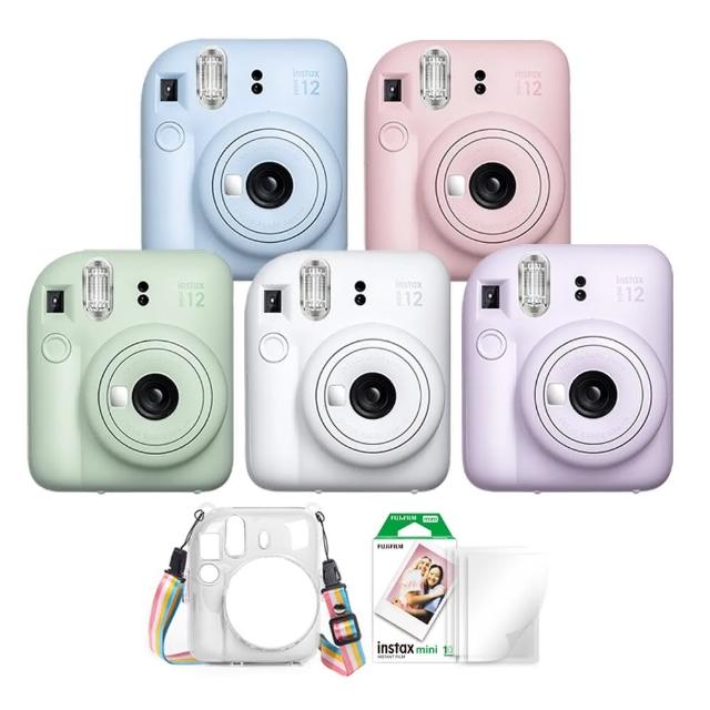 【FUJIFILM 富士軟片】instax mini 12 拍立得相機 原廠公司貨(送水晶殼20張底片組合)
