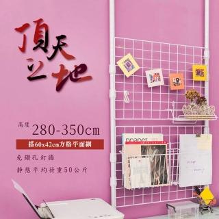 【dayneeds 日需百備】頂天立地烤漆收納架 搭60x42方格平面網2片(置物架/多功能網架/鐵架)
