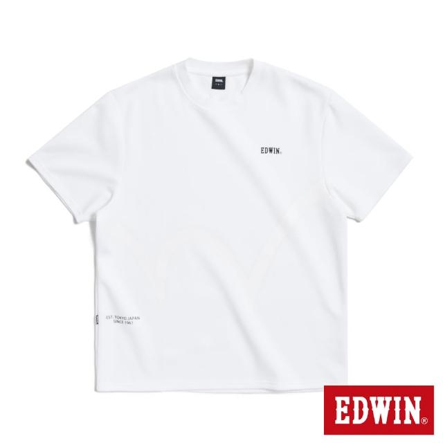【EDWIN】男裝 涼爽吸濕排汗口袋寬版短袖T恤(白色)
