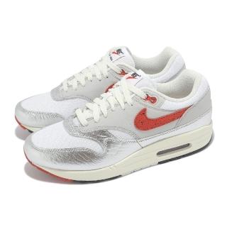【NIKE 耐吉】休閒鞋 Air Max 1 PRM 男鞋 Hot Sauce 銀 紅 氣墊 運動鞋(HF7746-100)