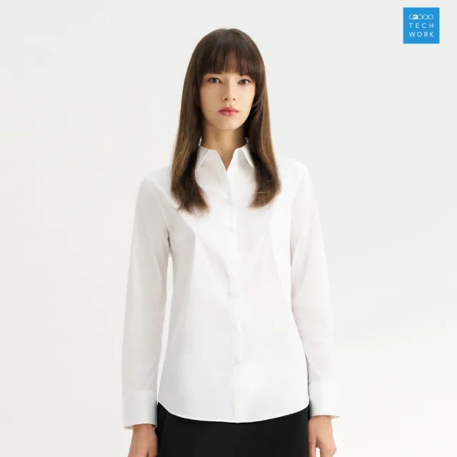 【G2000】女襯衫 商務防紫外線及免燙防皺長袖上班襯衫-白色(4122302100) 開工首選