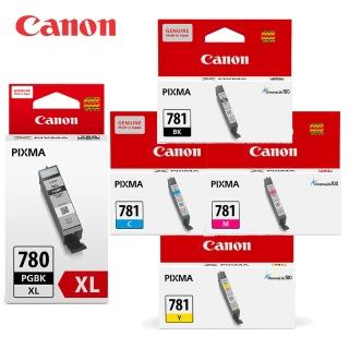【Canon】官方直營 PGI-780XLBK+CLI-781BK/C/M/Y 原廠墨水匣組合(2黑3彩)