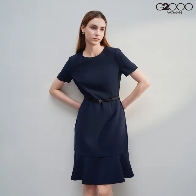 【G2000】時尚簡約四面彈性洋裝(2款可選)