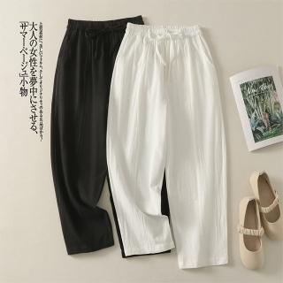 【Pure 衣櫃】棉麻寬鬆休閒顯瘦女九分褲(女長褲/KDPY-2607)