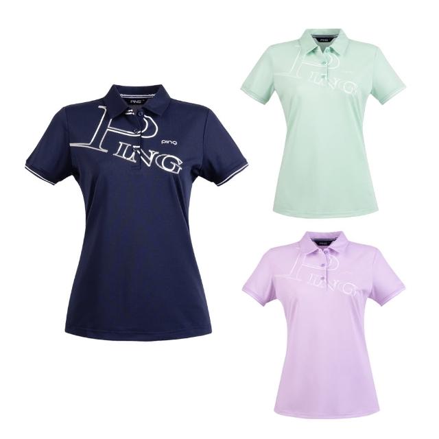 【PING】女款網眼吸濕排汗抗UV高爾夫短袖POLO衫-共3色(GOLF/高爾夫球衫/RA25190)