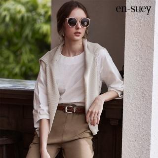 【en-suey 銀穗】特殊肌理面感七分拋袖上衣-女