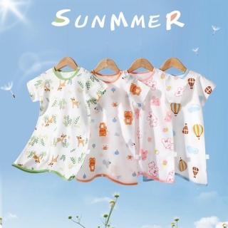 【MANI 瑪尼】兒童夏季短袖純棉防踢被呼吸棉睡袋(兒童純棉睡衣裙 夏季空調短袖防踢被)