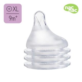 【nac nac官方旗艦】妍心35%乳感防脹氣寬口奶嘴3入(XL/9個月以上/Airvent3.0防脹系統)
