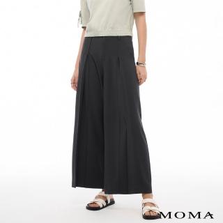 【MOMA】特級抗皺｜超顯瘦率性垂墜感打褶寬褲(深灰色)