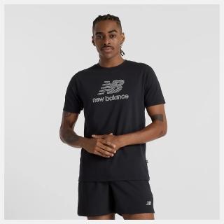 【NEW BALANCE】NB 短袖上衣 快乾 運動 休閒 吸濕排汗 美規 男 黑色(MT51003BK-F)