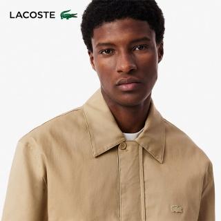 【LACOSTE】男裝-防潑水素色工裝夾克(卡其色)