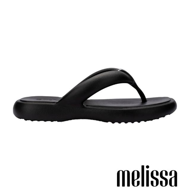 【Melissa】素面簡約夾腳拖鞋(黑色)