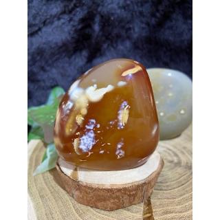 【Cozy 世界水晶原礦與茶】全拋瑪瑙原石擺件07-6(避邪鎮宅象徵友善與愛)