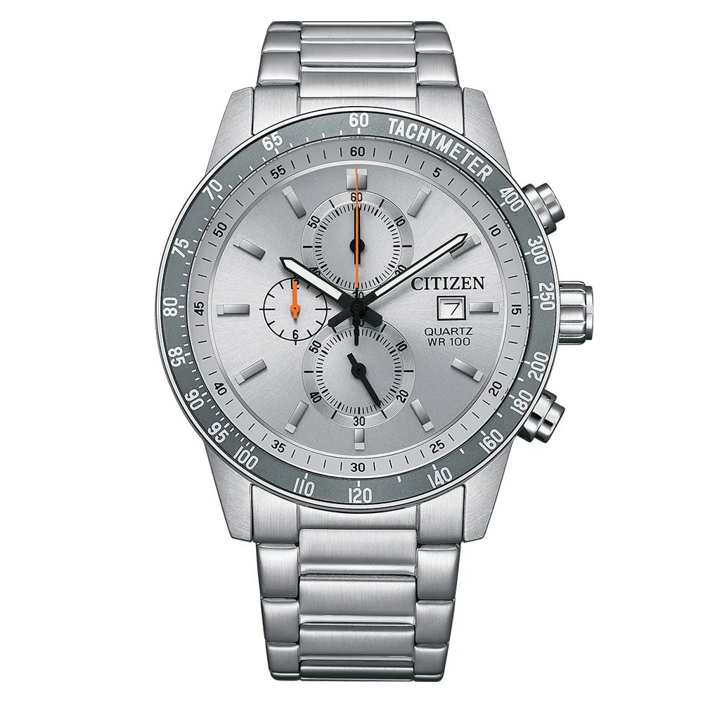 【CITIZEN 星辰】三眼石英鋼帶錶 AN3688-58H