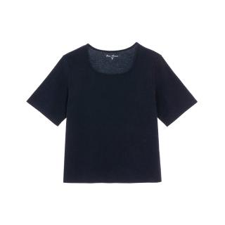【GIORDANO 佐丹奴】女裝SORONA方領短袖上衣(62 深邃藍)