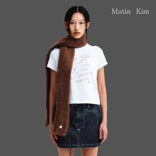 【MATIN KIM】官方旗艦 光澤印花短版上衣(白色)