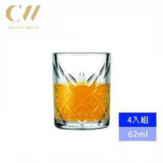 【CW LIFEGROUP 可營生活選物】土耳其Pasabahce 調酒系列雕花無鉛水晶杯 4入組(無鉛水晶玻璃/威士忌杯)