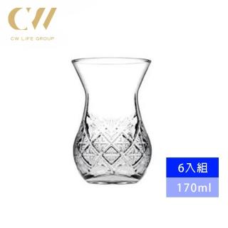 【CW LIFEGROUP 可營生活選物】土耳其Pasabahce TIMELESS 雕花紅茶杯170ml/盤/6入組(無鉛水晶玻璃)