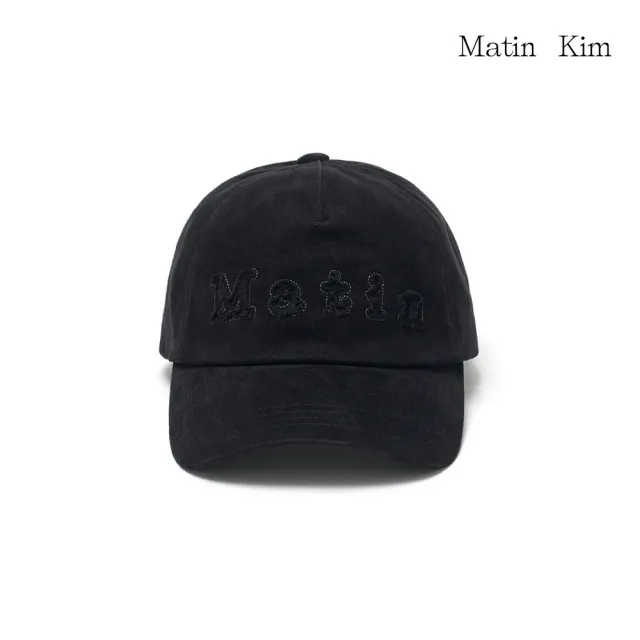 【MATIN KIM】官方旗艦 反向布貼LOGO棒球帽(黑色)