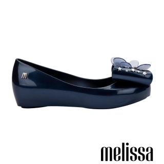【Melissa】星星蝴蝶結魚口娃娃鞋-大童(深藍色)