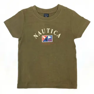 【NAUTICA KIDS】男小童 咖底旗幟LOGO T恤 3-7歲(Nautica kids T恤 小男童尺寸)