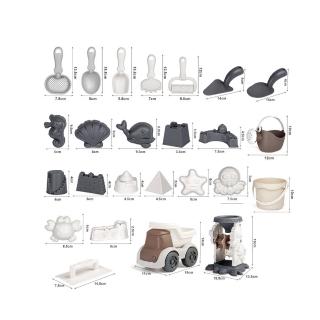 【FUN TOYS 童趣】沙灘玩具挖沙鏟小推車沙灘桶玩沙戲水25件超級組(兒童玩具)