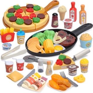 【CuteStone】兒童模擬披薩派對切切樂套裝玩具49件組(Pizza玩具 披薩玩具)