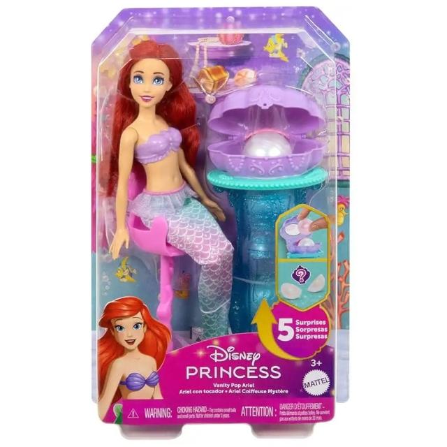 【MATTEL 美泰兒】迪士尼公主 - 愛麗兒與驚喜珍珠組合
