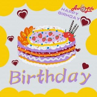 【ArtLife 藝術生活】DA3073 生日快樂 20*20CM(數字油畫 DIY DIY數字油畫 交換禮物 畫畫玩具)