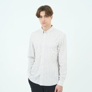 【GIORDANO 佐丹奴】男裝竹原涼感長袖襯衫 Bamboo Cool系列(70 白X灰)
