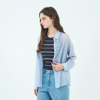 【GIORDANO 佐丹奴】女裝垂感透膚襯衫 Blue Classics系列(31 柔和藍)
