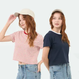 【GIORDANO 佐丹奴】女裝 短袖上衣 Blue Classics系列(多色任選)