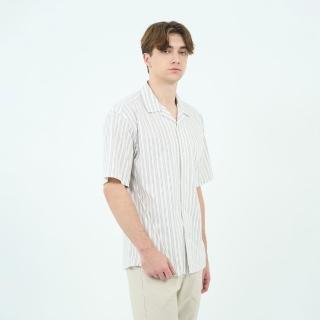 【GIORDANO 佐丹奴】男裝竹原涼感短袖襯衫 Bamboo Cool系列(70 白X灰)