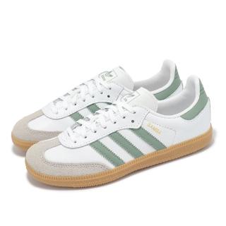 【adidas 愛迪達】休閒鞋 Samba OG C 中童 白 綠 膠底 復古 麂皮 德訓鞋 小朋友 愛迪達(JP5483)