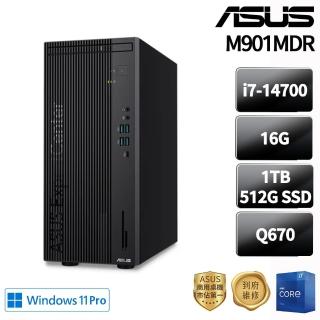 【ASUS 華碩】i7 二十核商用電腦(M901MDR/i7-14700/16G DDR5/1TB+512G/W11P)