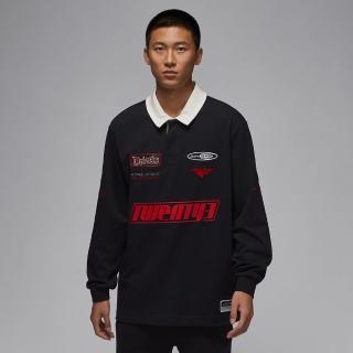 【NIKE 耐吉】長袖上衣 男 袖欖球衣 AS M J ESS STMT RUGBY TOP 黑 HF9324-010
