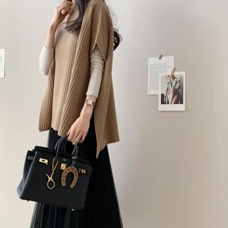 【MYDRESS】休閒針織斗篷上衣