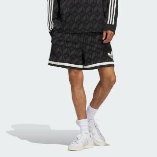 【adidas 愛迪達】HERITAGE 運動短褲(JD5195 男款運動短褲 ORIGINALS中性休閒短褲 黑色系)